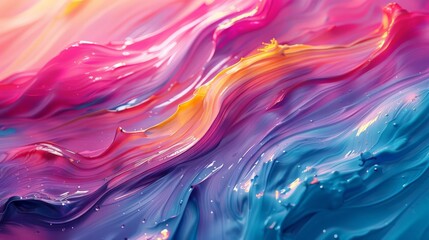 Obraz premium Abstract Color Splash: Create a dynamic abstract color splash with bold hues and fluid shapes, suitable for modern art