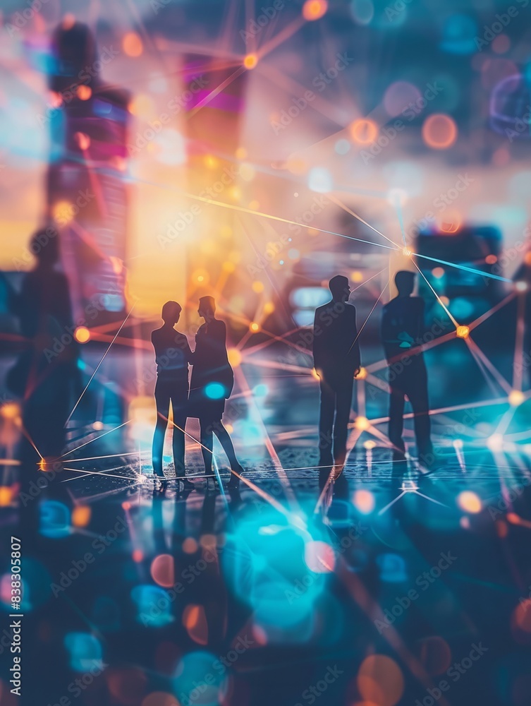 Poster global business structure of networking. analysis and data exchange customer connection, hr recruitm