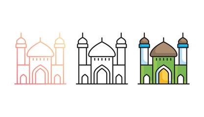 Mosque icon design with white background stock illustration