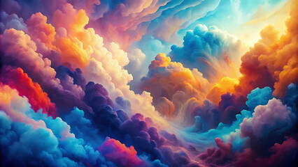 Abstract background with colorful clouds