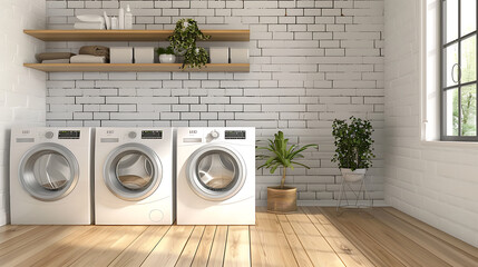 Modern laundry room A room for cleaning clothes to look new