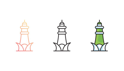 Tower icon design with white background stock illustration