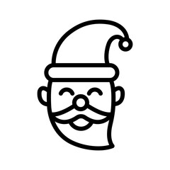 Santa claus line icon. Winter season icon. Winter icon isolated on white background. Transparent background, minimalist symbol. Vector images