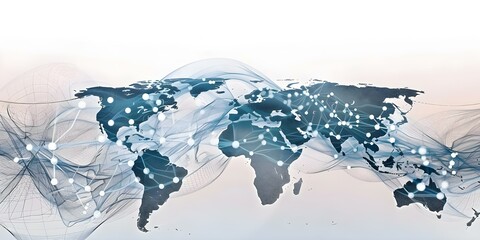 Global network connectivity digital world map. Concept Global Connectivity, Digital World Map, Information Technology, Networking, Global Communication