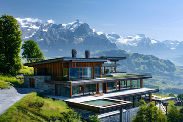 Switzerland house.
Swiss Vibes: Picturesque Switzerland beautiful Homes and Scenic Landscapes.