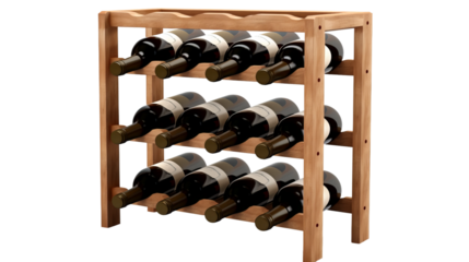 image of a kitchen wine rack, isolated on a white background.