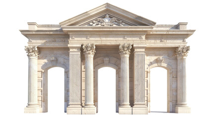 Naklejka premium Neoclassical portico entrance with towering columns and grandeur