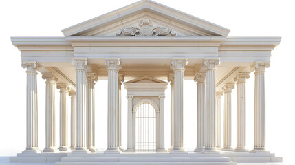 Obraz premium Neoclassical portico entrance with towering columns and grandeur