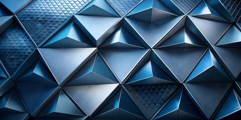 Obraz premium Abstract Geometric Blue Polyhedron Pattern - Modern 3D Design