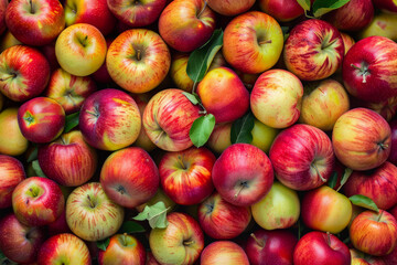 Fresh red and green apples for a healthy snack at the market