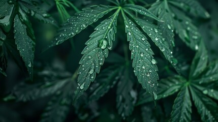 This is an image of a close-up picture of a cannabis plant with gratifying full grown buds which are ready to harvest in a curative indoor medicinal cannabis farm. Cannabis plant in a facility with