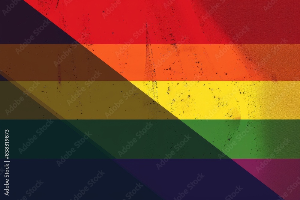 Poster abstract rainbow diagonal stripes on a dark background creating a bold and eye catching pattern perf
