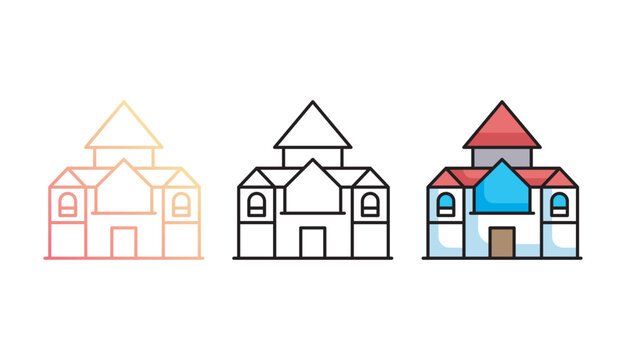 Palace icon design with white background stock illustration