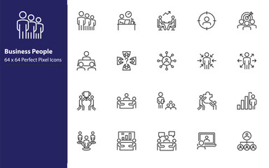 People Line icons vector set