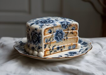 Delft blue pottery cake