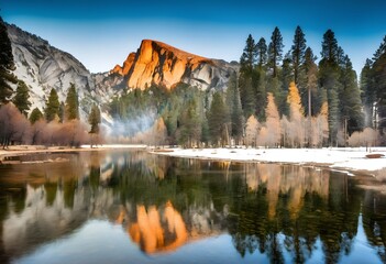 Fototapeta premium A view of Yosemite National Park in California in the sunshine