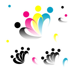 icon of human, shape of  unity, logo type, 