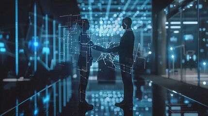 Business agreement in a modern office