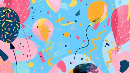 background with colorful balloons