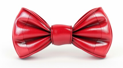 Elegant Red Bow Tie on White Background - Fashion Accessory Concept