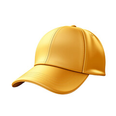Fototapeta premium gold fabric baseball cap isolated on white