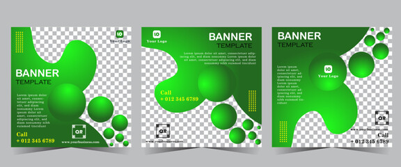 Business marketing webinar template with green colour, social media post template with green colour. Vector eps 