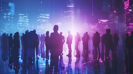 Business network event with professionals mingling