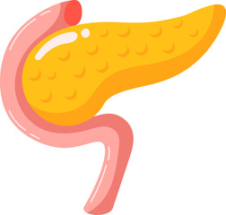 Fototapeta premium Human Pancreas Hand Drawn Vector Illustration