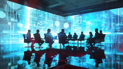 Business people in a virtual meeting