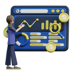 3d person with calculator and dollar