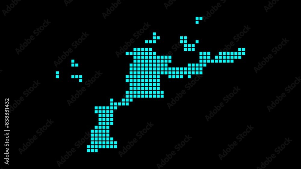 Poster virgin gorda digital map. map of virgin gorda in a dotted style. the shape of the island is filled w