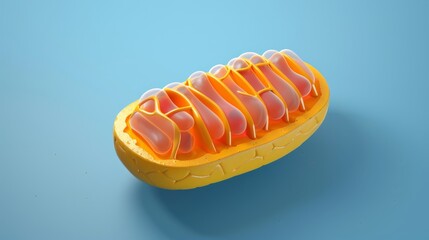 3D illustration of Mitochondria is the powerhouse of the cell.