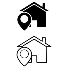 house icon with location pin