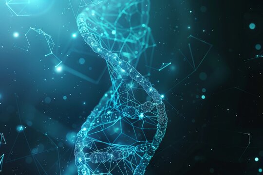 Digital DNA Structure Illustration in a Futuristic Technology Concept