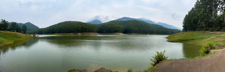 Lake view under the mountains - India