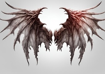 Obraz premium Demon wings or Angel wings isolated on white light background