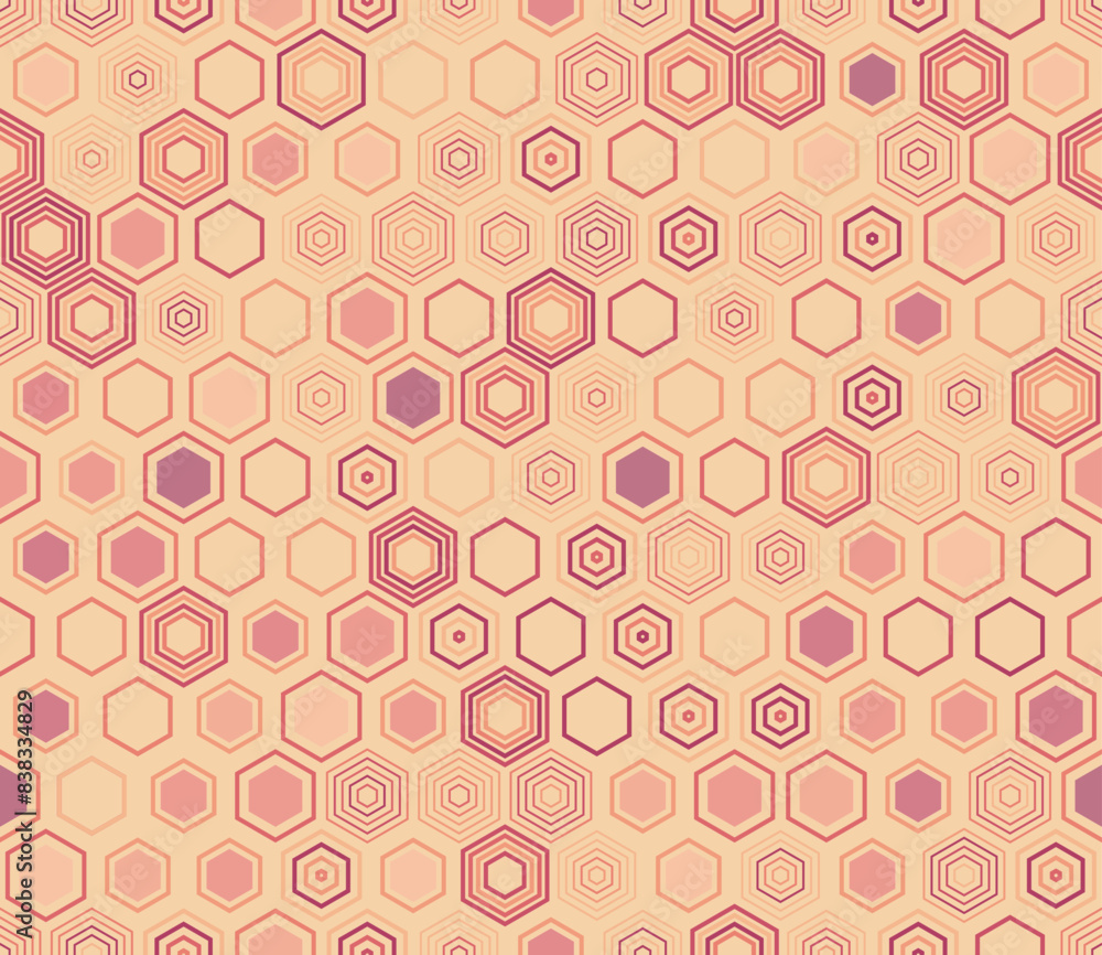 Poster abstract mosaic background. geometric elements of varied style and color. hexagon pattern. tileable 