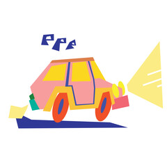 colourful cartoon car vector