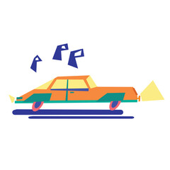 Bright cartoon car vector