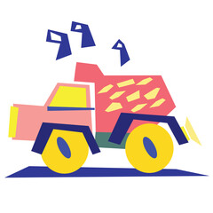 Bright cartoon car vector