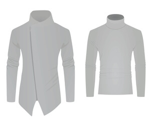 Long sleeve t shirt and jacket. vector