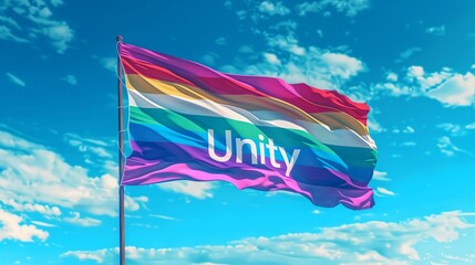 Unity Concept with Pride Flag Flying