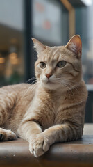 a cat that is laying down on a table