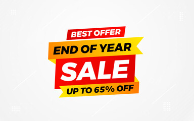 End of Year sale offer banner template. stock clearance background. end of year banner template design for web or social media, Sale special offer. abstract vector design.