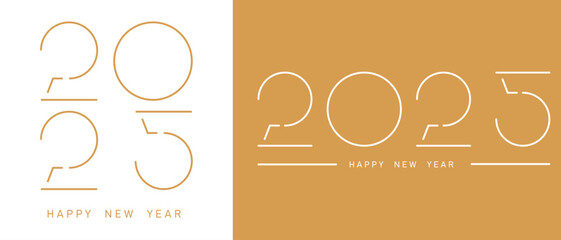 Happy New Year 2025 logo text design. 2025 number design template.	
