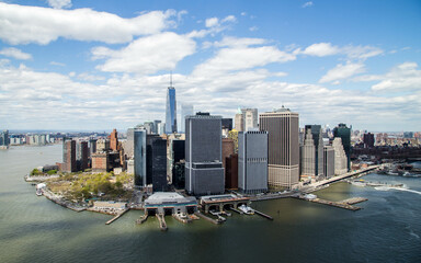 Aerial view of lower Manhattan New York City