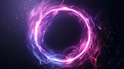 Abstract Circular Light Effect With Purple and Blue Hues. Generative AI