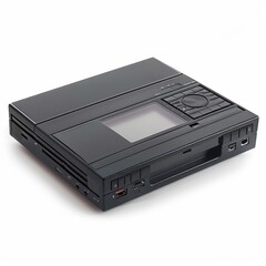 Obraz premium Modern DVD/Blu-ray Player Isolated on White Background for Entertainment Setup