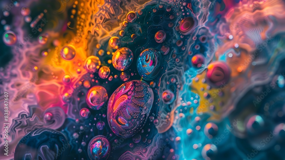 Poster captivating psychedelic kaleidoscope of vibrant colors and dynamic patterns