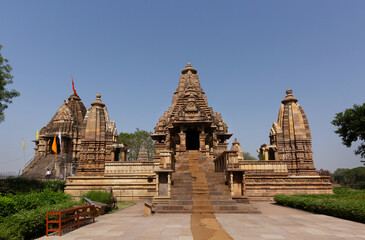 Fototapeta premium Front view of Lakshmi Temple in the Khajuraho temple complex, India
